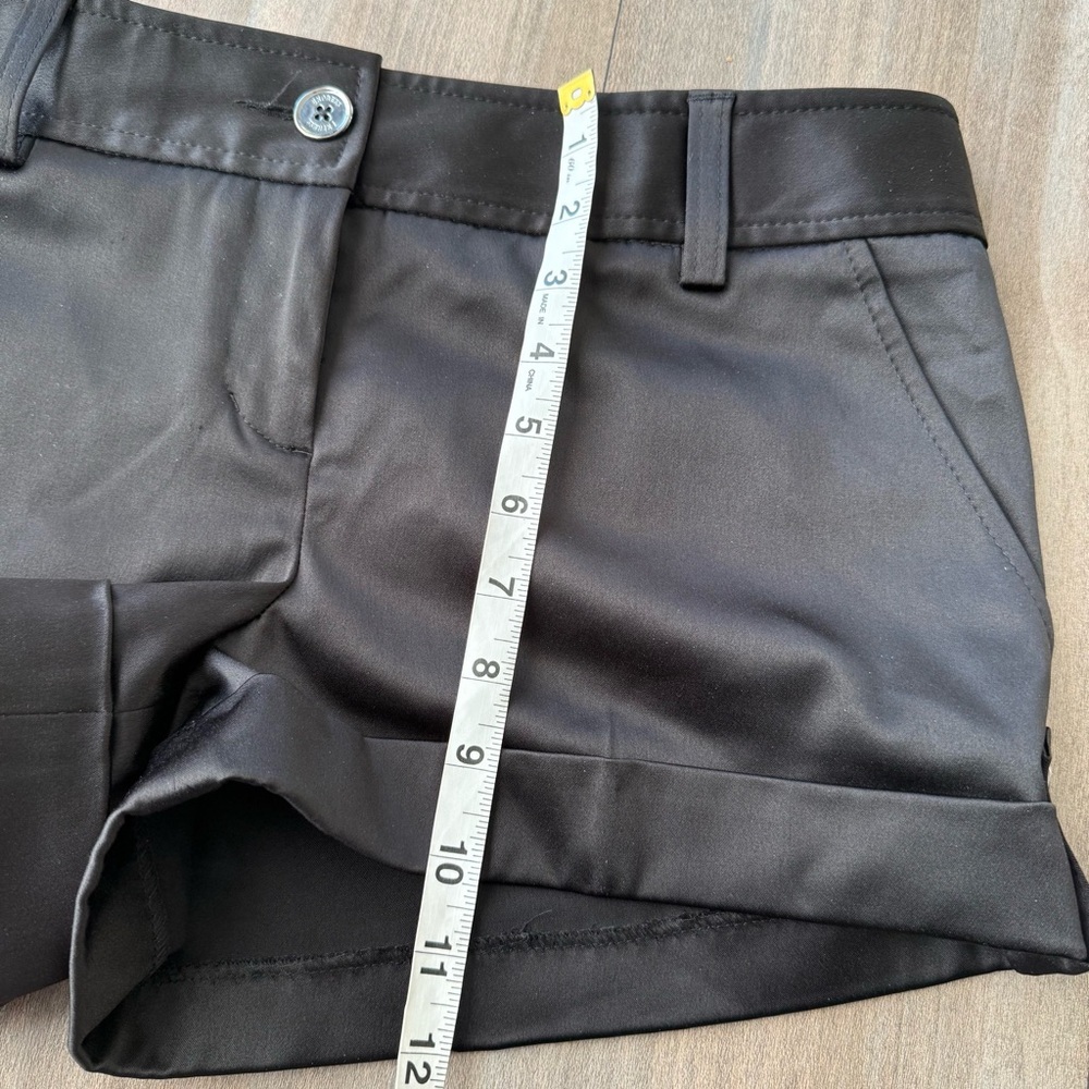 Vtg Y2K Express satin mini micro low rise shorts black size 6 - Picture 6 of 7